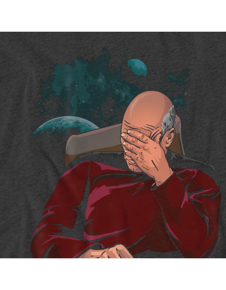 Star Trek Unisex Adult Facepalm T-Shirt - Charcoal - 3