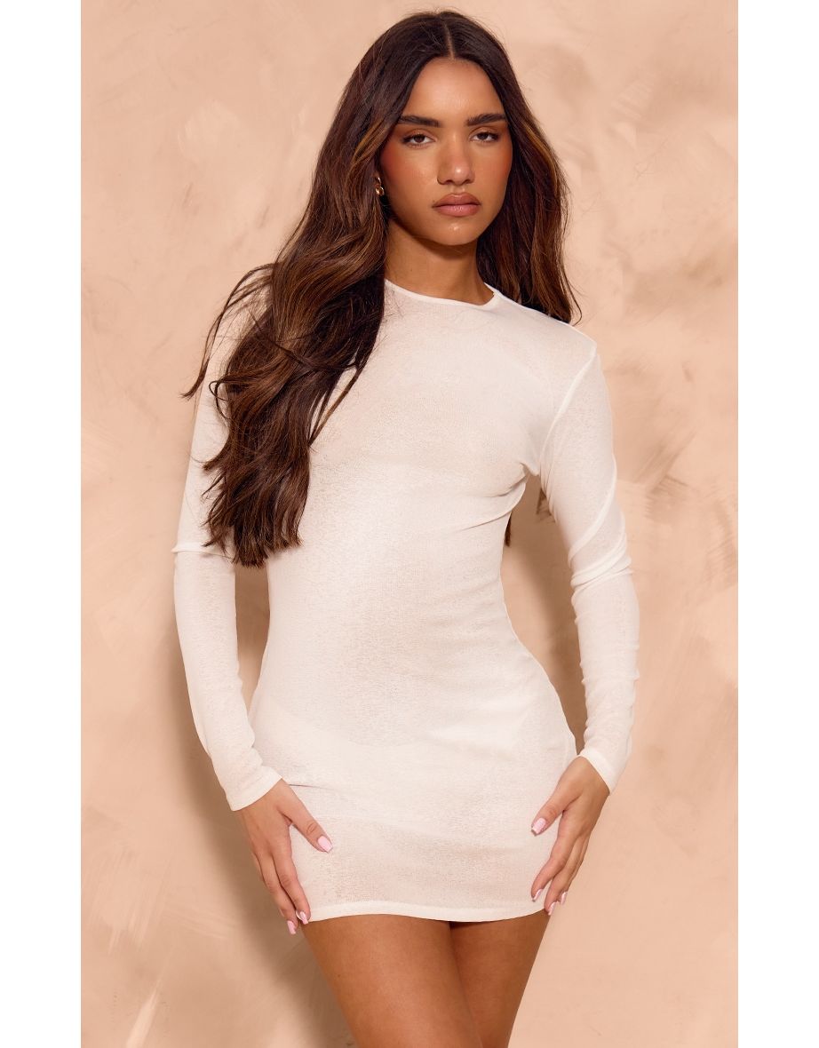 White long sleeve shift dress new arrivals