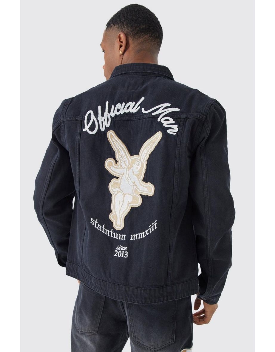 Boohooman black denim jacket online