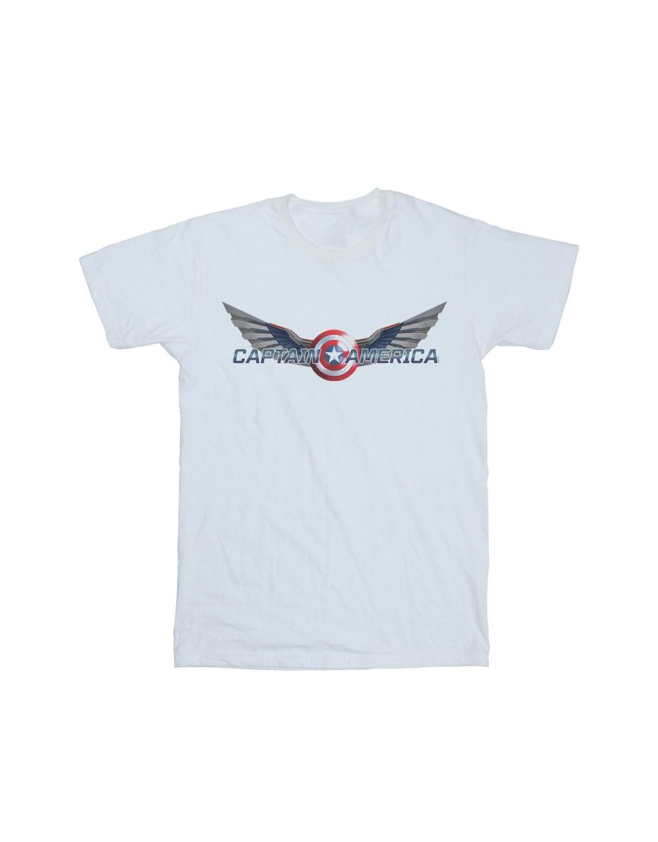 Marvel Mens Falcon And The Winter Soldier Captain America Logo T-Shirt - White - 1