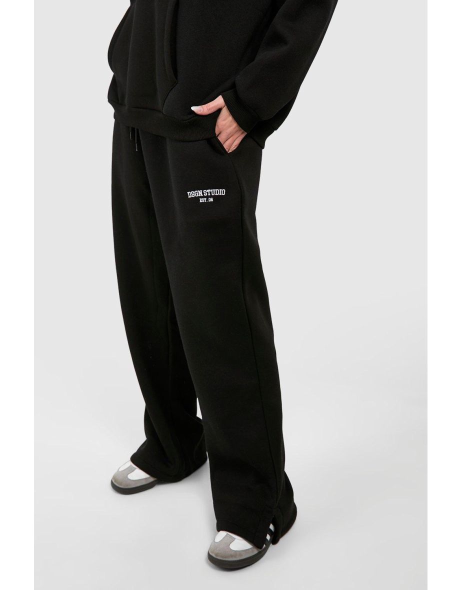 Dsgn Studio Half Zip Hoodie Straight Leg Tracksuit - black - 3