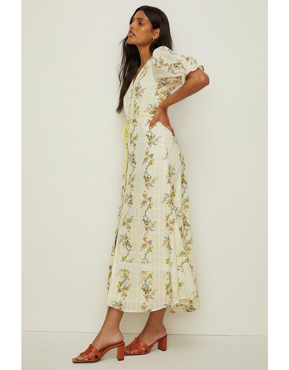 Oasis cream floral shop dress