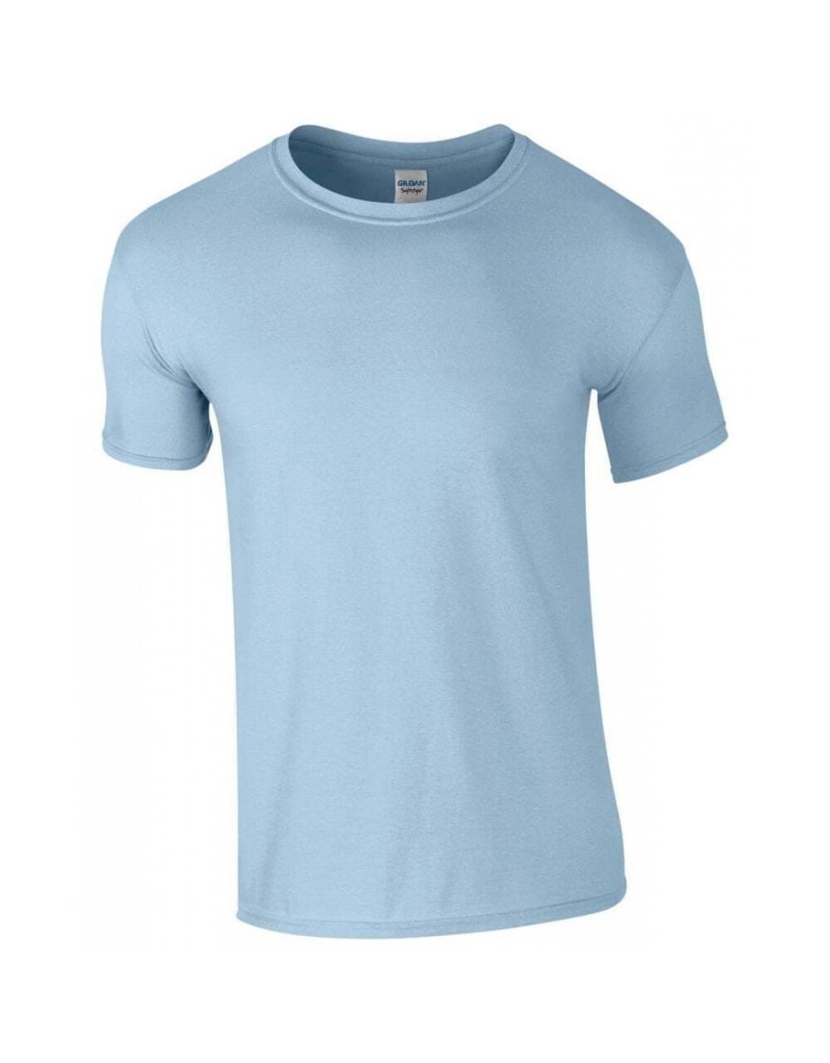 Gildan Mens Soft Style Ringspun T Shirt - Light Blue