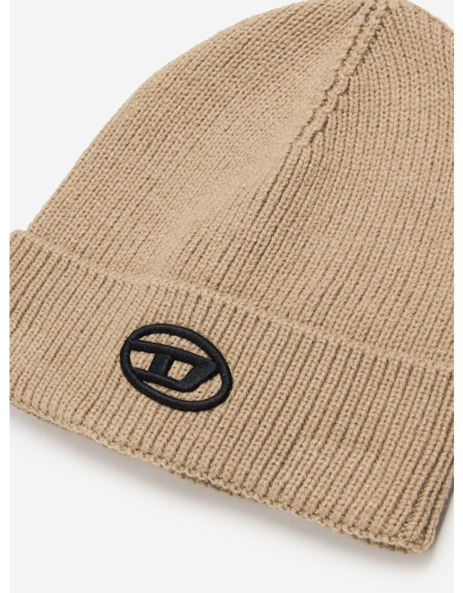 Diesel Kids Logo Beanie Hat in Brown - 2