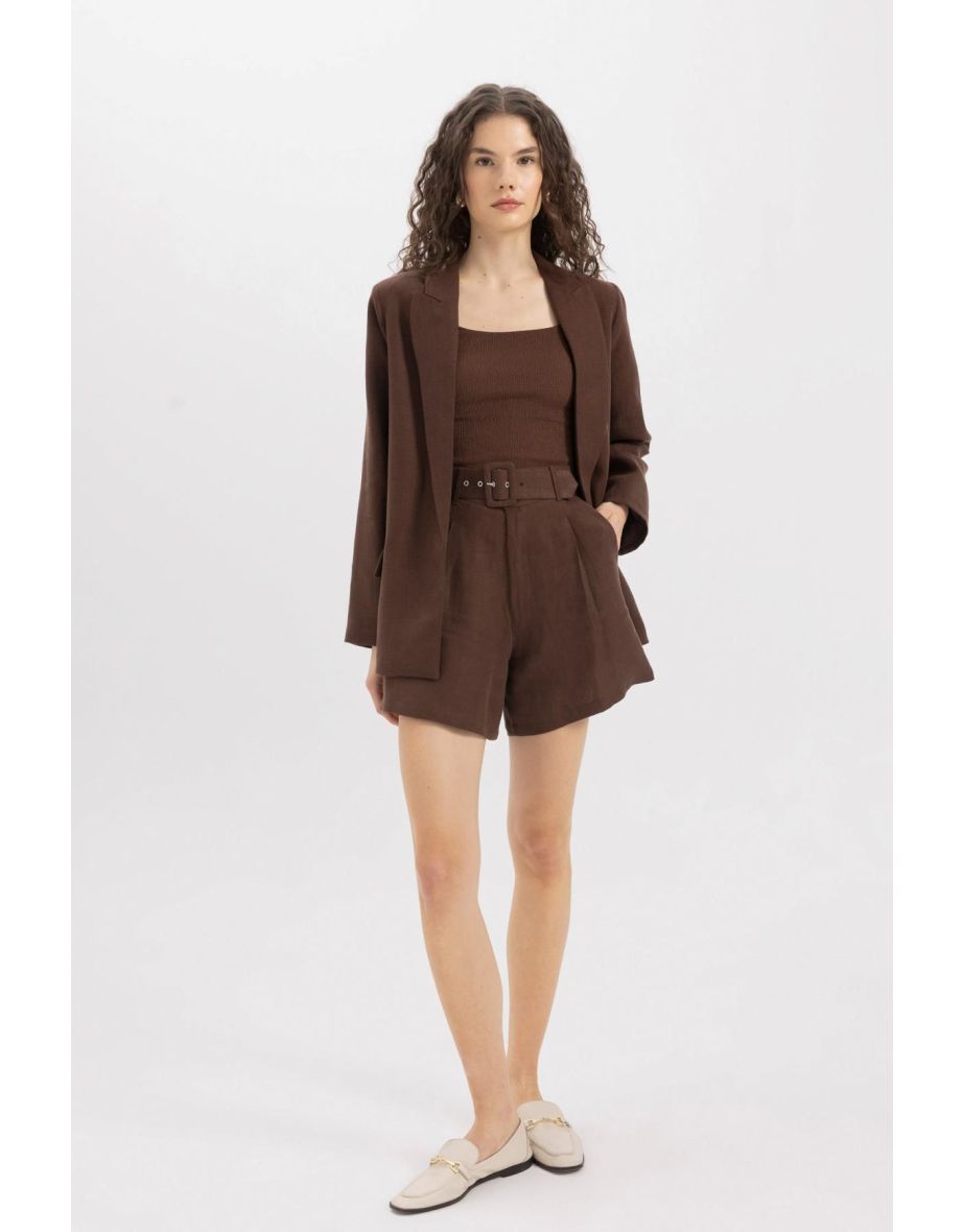 Oversize Fit Linen Blazer Jacket