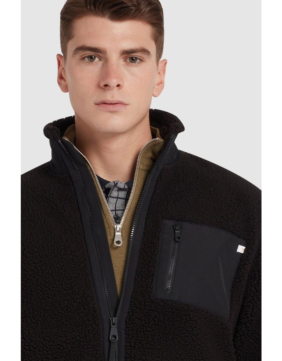 Bradley Full Zip Sherpa Fleece Black - 3