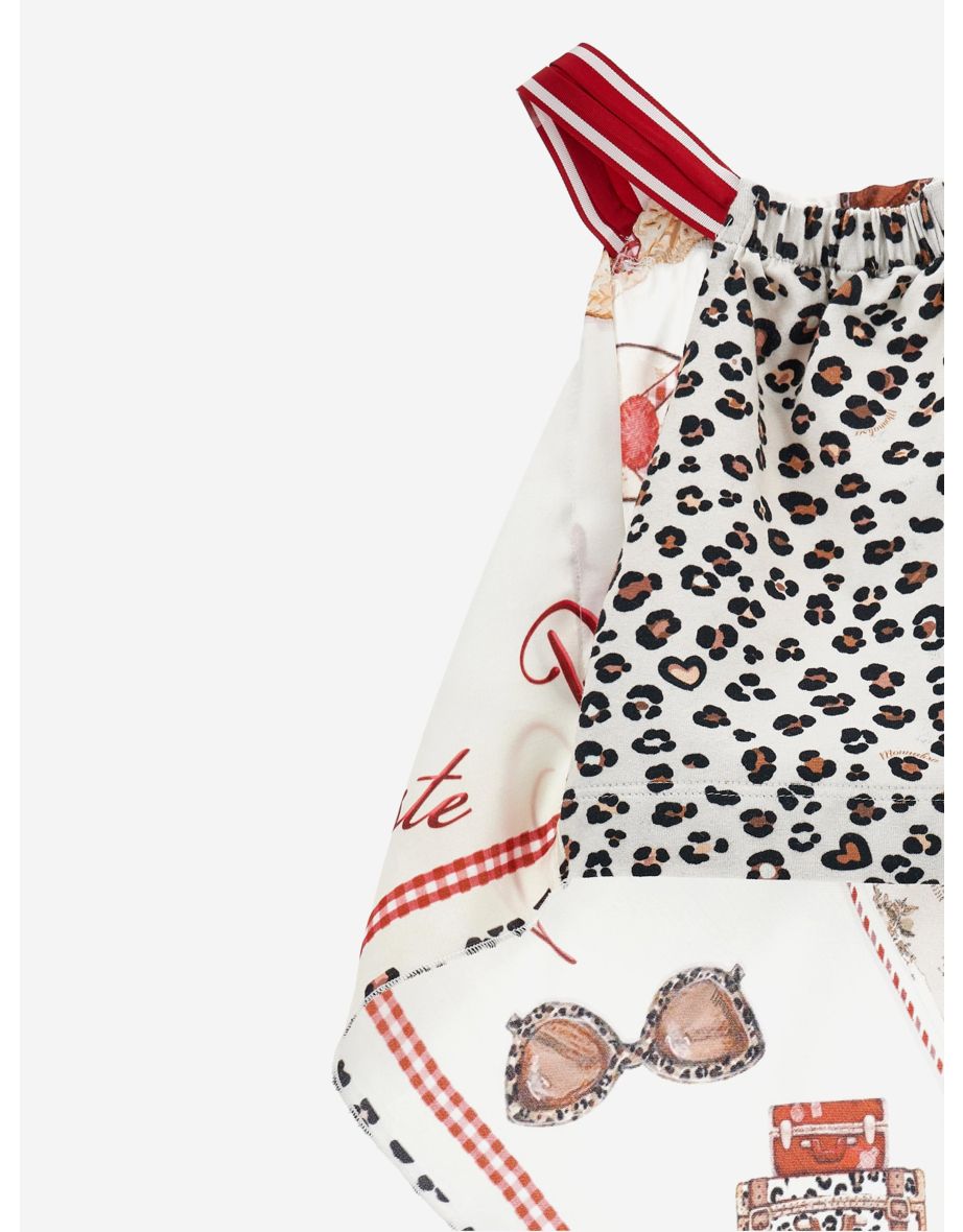 Girls Vacation Scarf Top in Red - 5