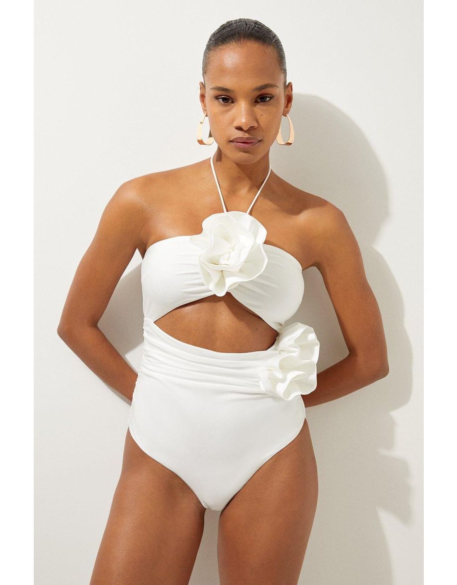 Rosette Cut Out Detail Swimsuit