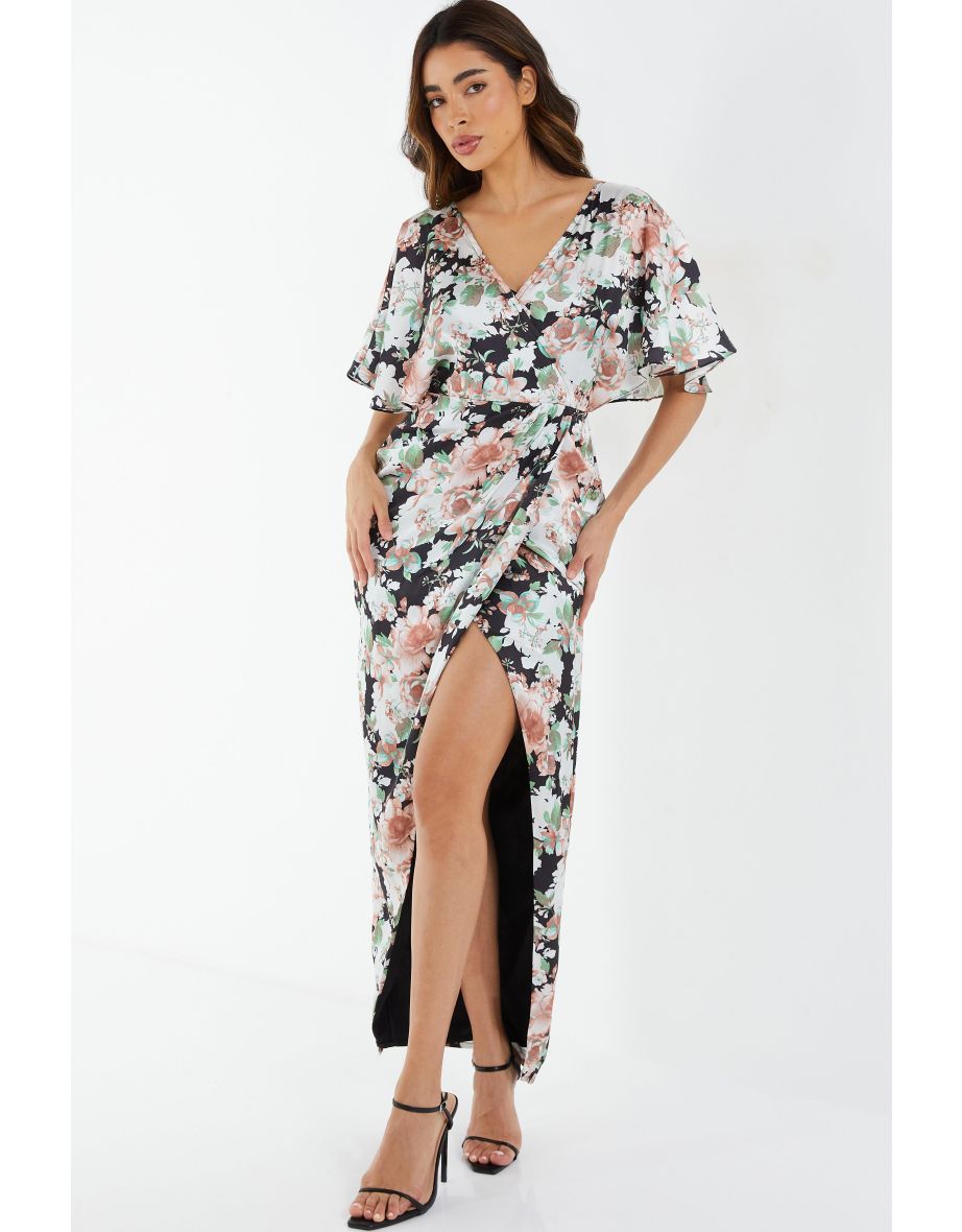 Quiz floral cheap maxi dress