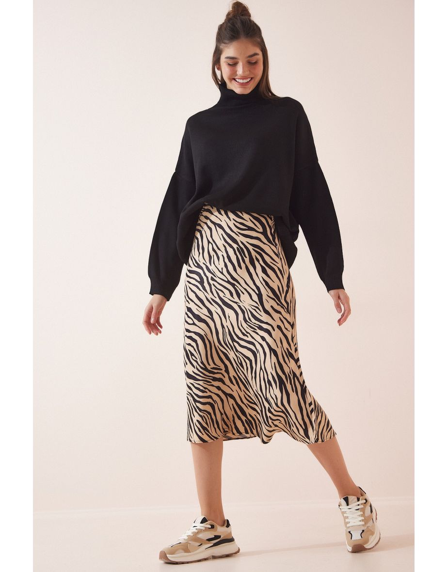 Patterned satin skirt online