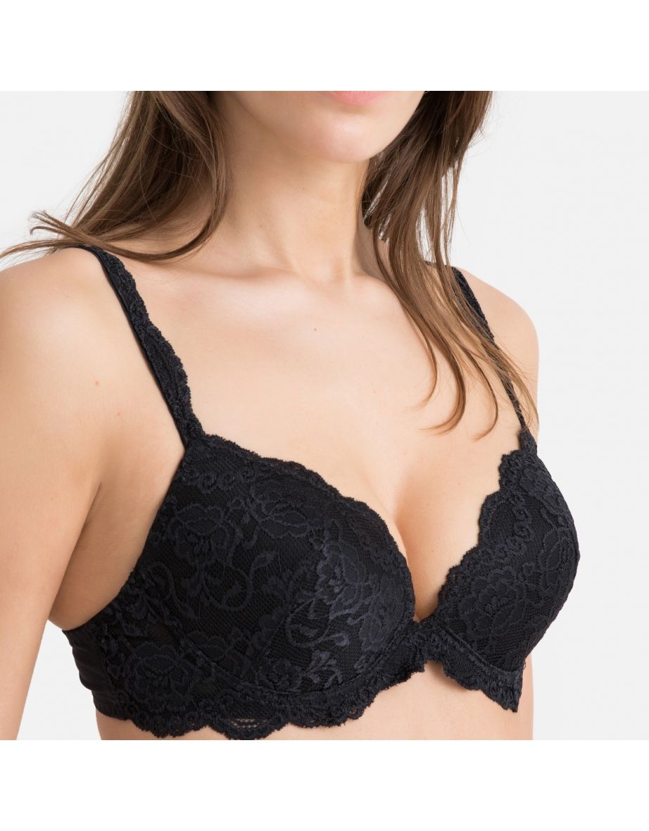 Deça Underwired Padded Push-Up Bra in Floral Lace