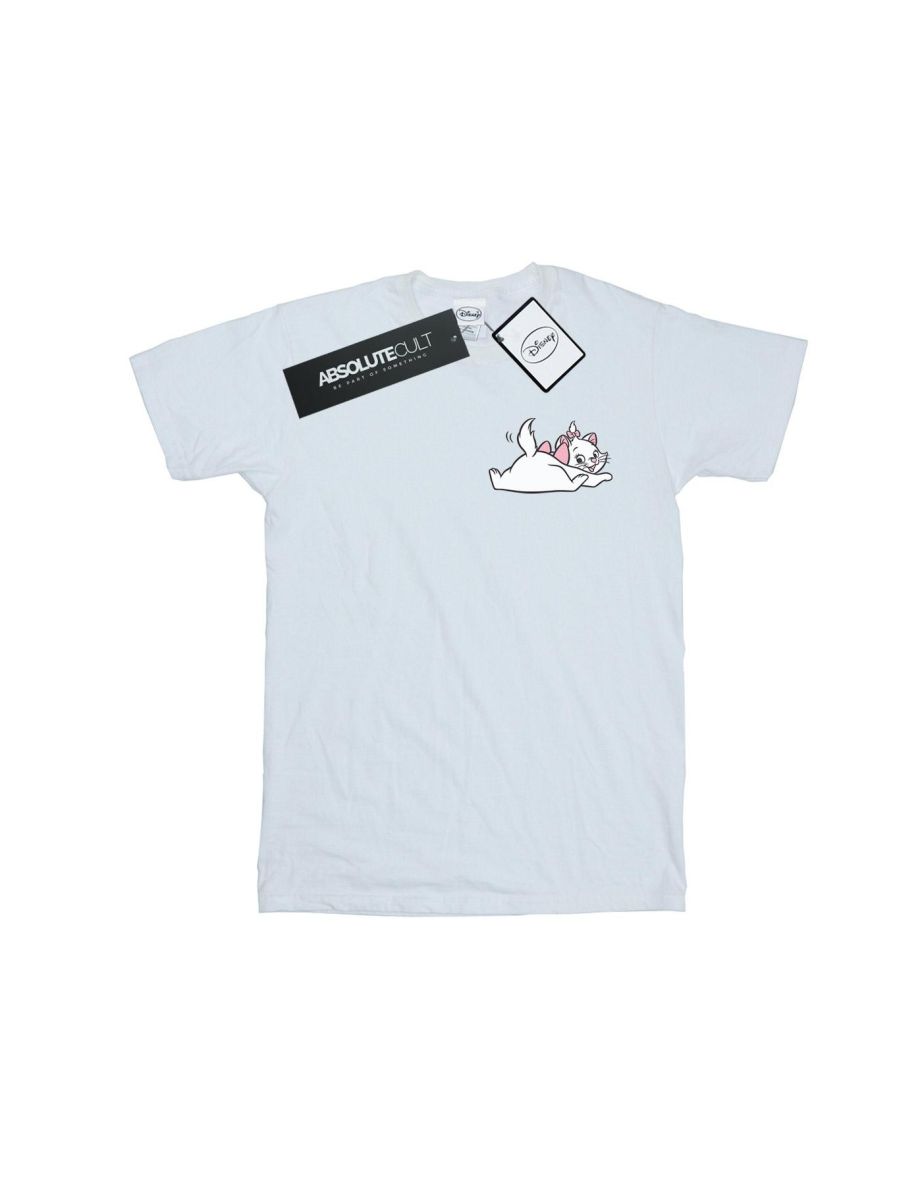 Disney Girls Aristocats Marie Sweet Backside Breast Print Cotton T-Shirt - White - 1