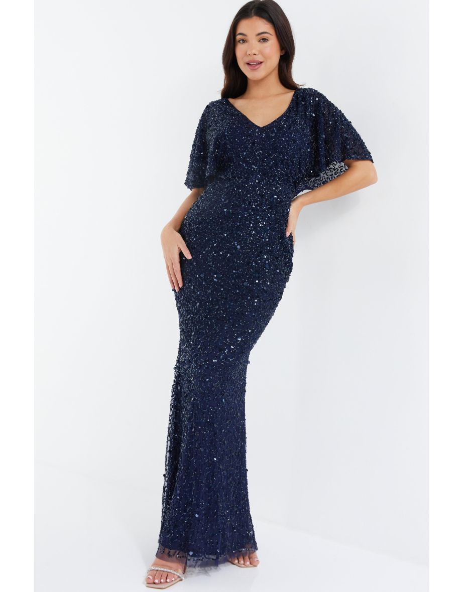 Quiz navy sale batwing jumpsuit