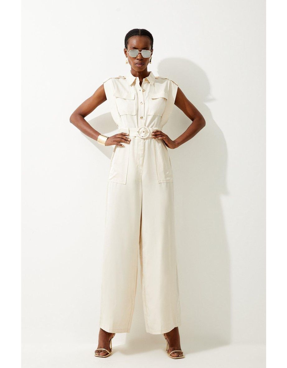 All white linen jumpsuits clearance