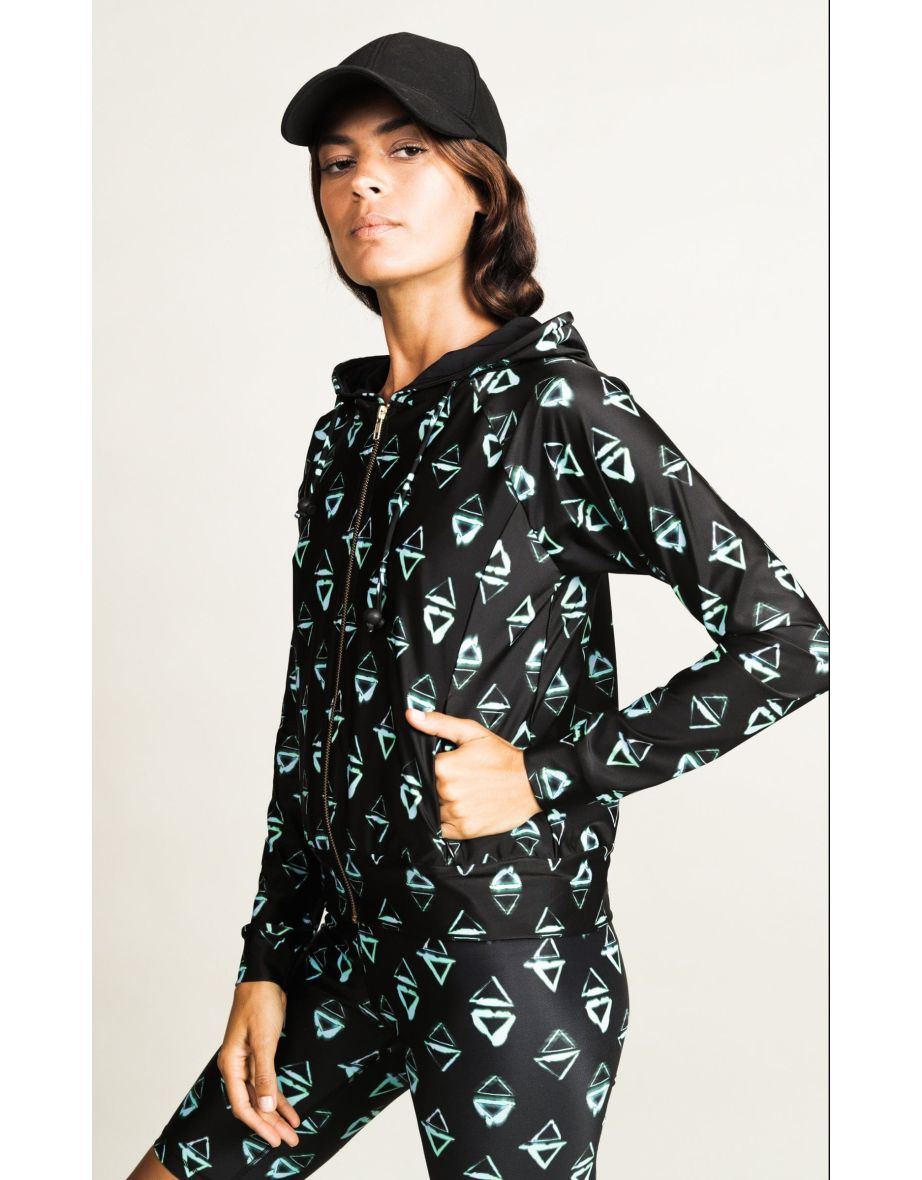Shop HALO Samaya Bomber Jacket in Green Triangle Online in Qatar VogaCloset