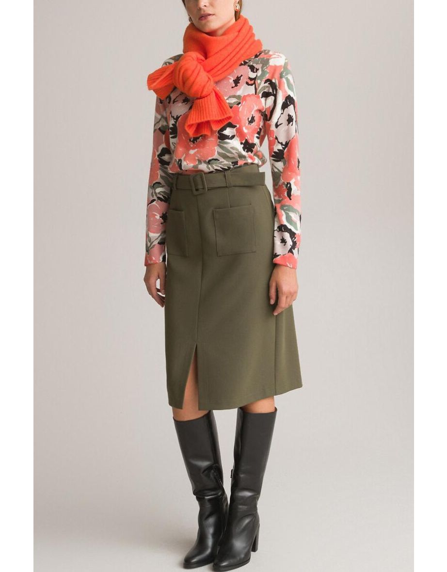 Floral Fine Knit Jumper/Sweater with Crew Neck