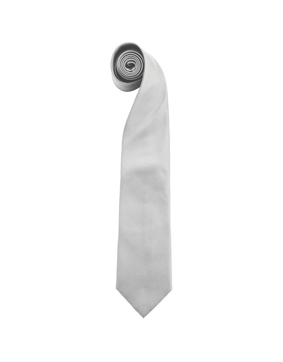Premier Mens Fashion ”Colours” Work Clip On Tie (Pack of 2) - Silver