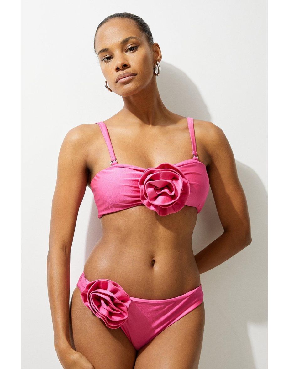 Rosette Detail Cheeky Bikini Bottoms