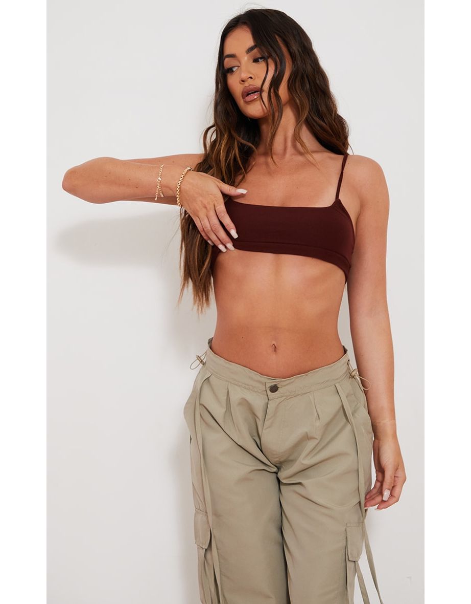 Chocolate Bamboo Soft Touch Strappy Bralet