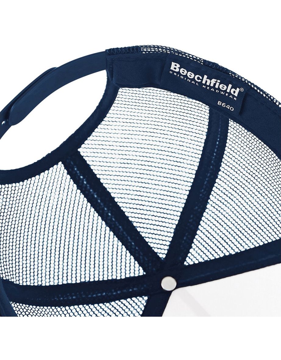 Beechfield Mens Half Mesh Trucker Cap / Headwear - French Navy/French Navy