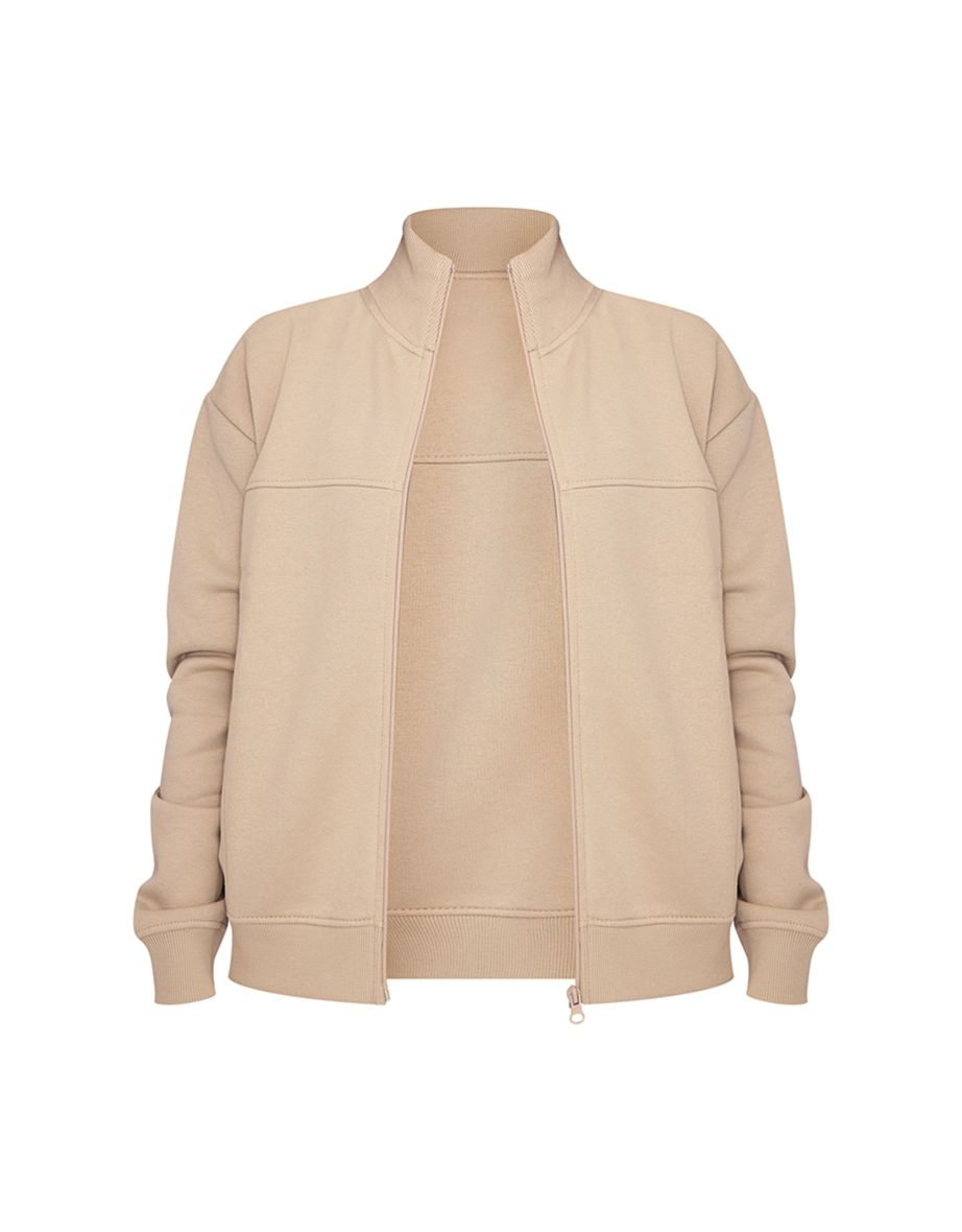 Petite Pebble Seam Detail Zip Through Track Top - 4