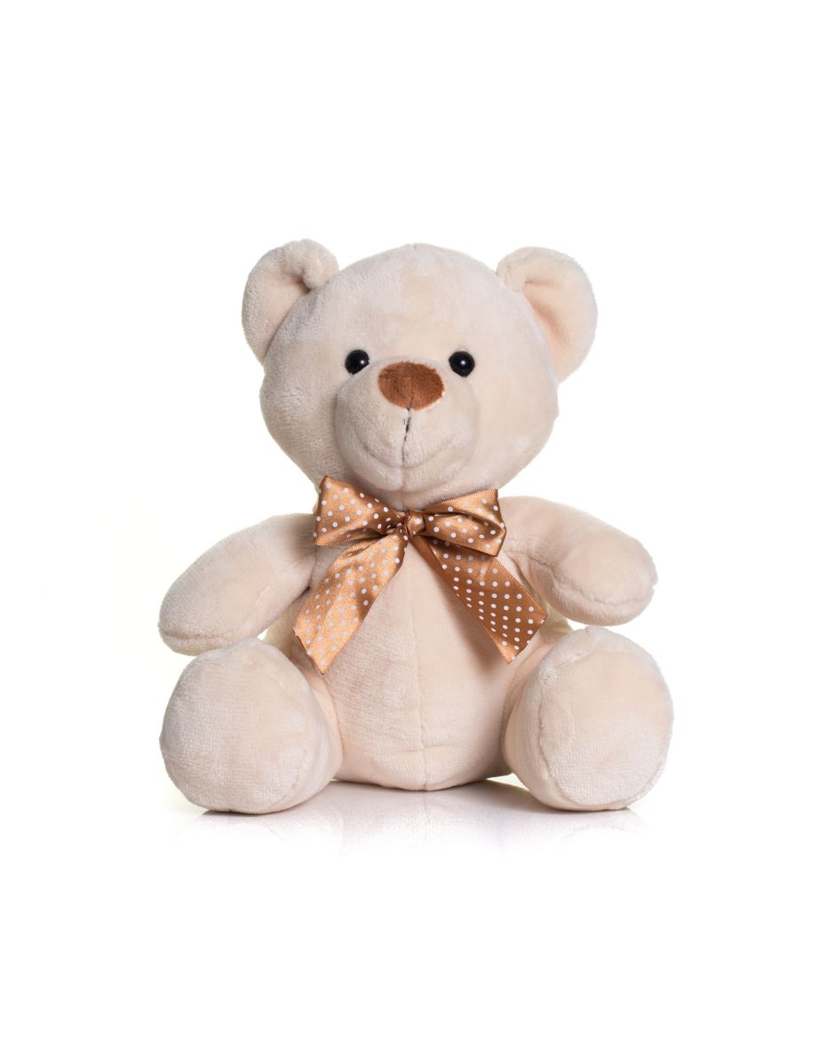 Mumbles Velvet Bear With Ribbon - Cream