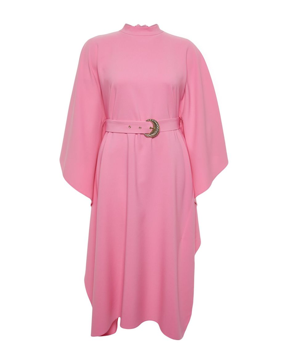 Pink Panco Belt Detailed Dress - 7