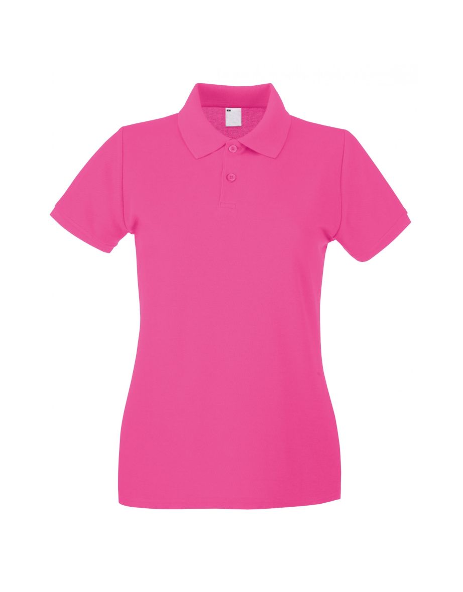 Womens/Ladies Fitted Short Sleeve Casual Polo Shirt - Hot Pink
