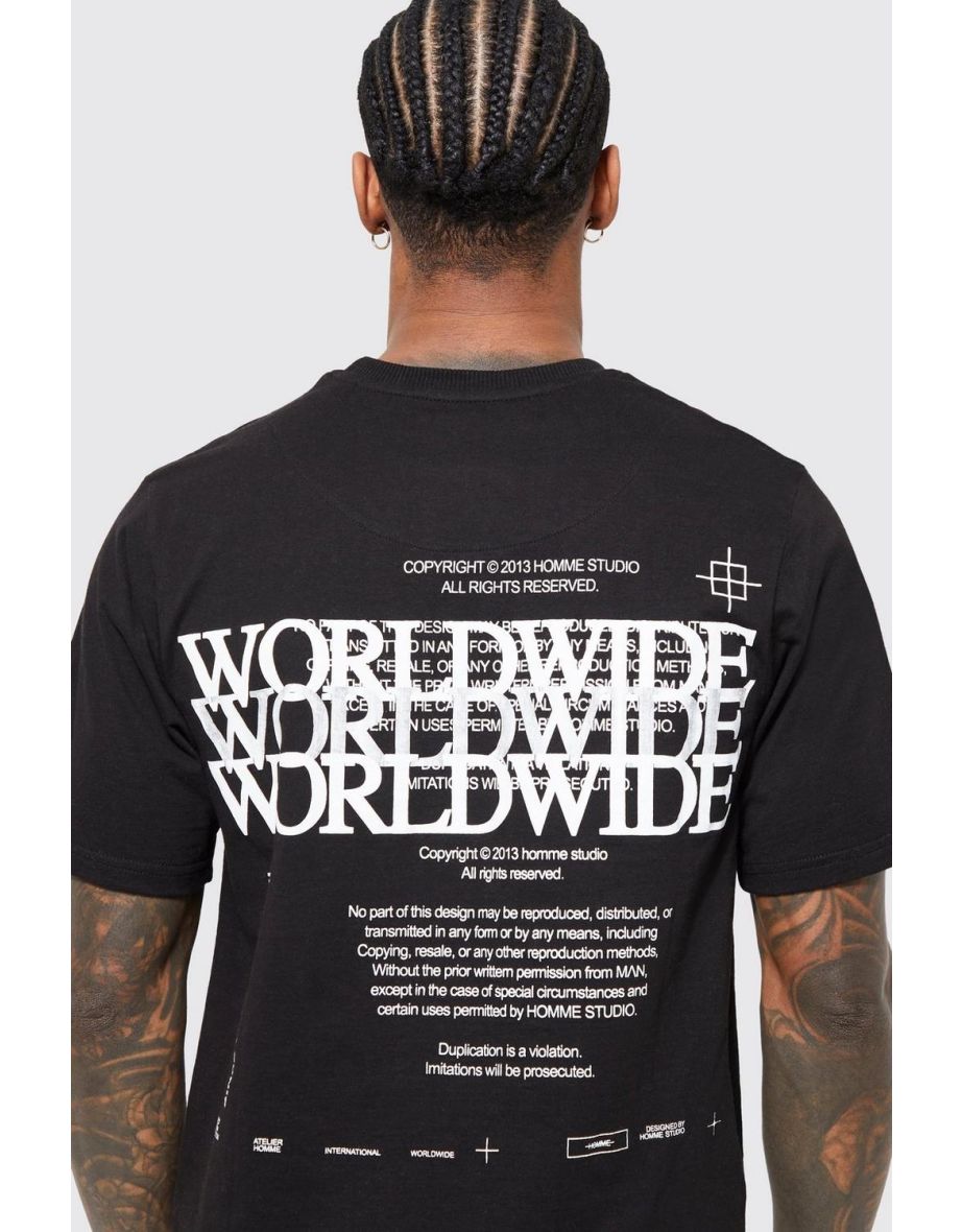 Longline Worldwide Graphic T-shirt - black - 2