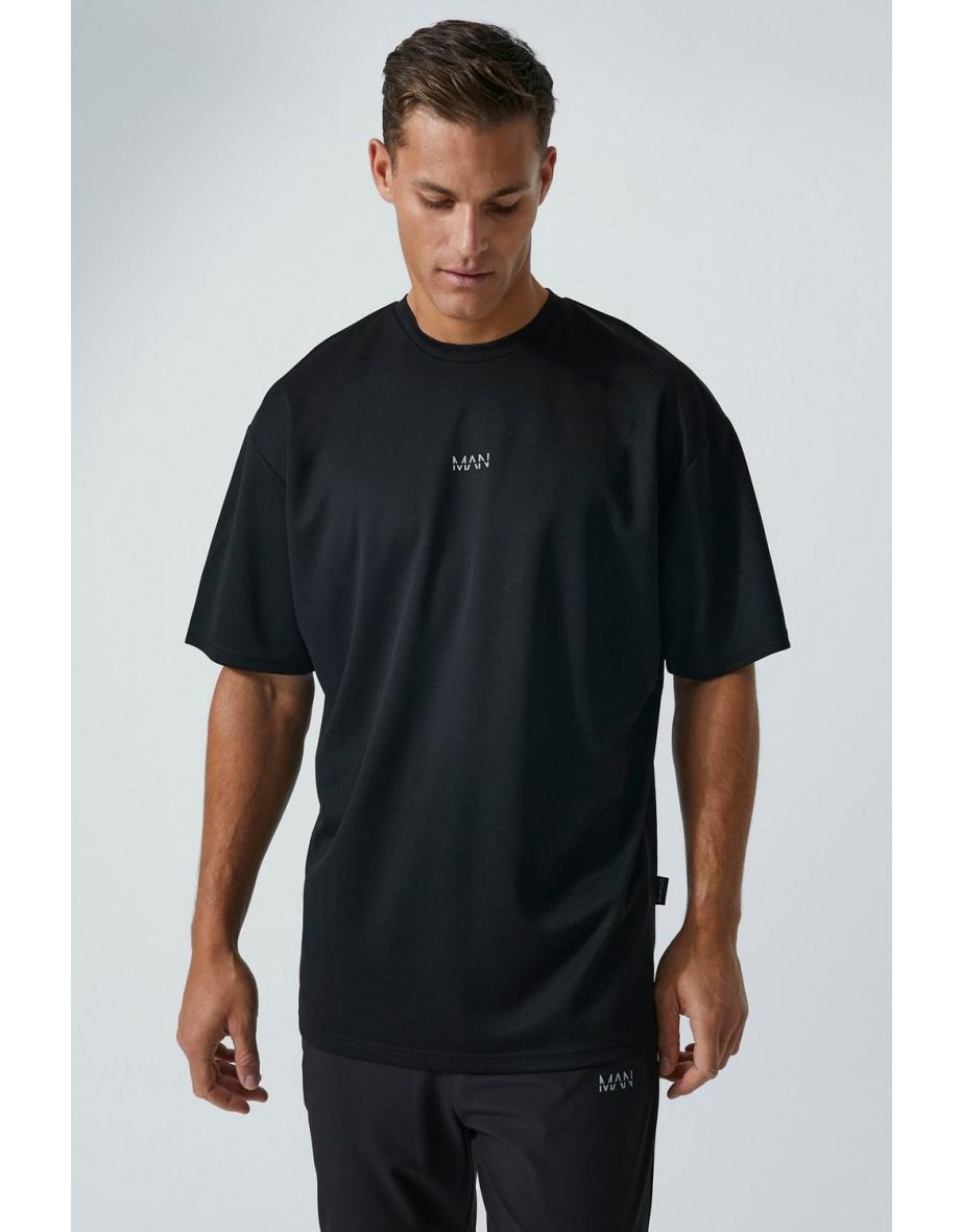 Tall Man Active Mesh Oversized T-shirt - black