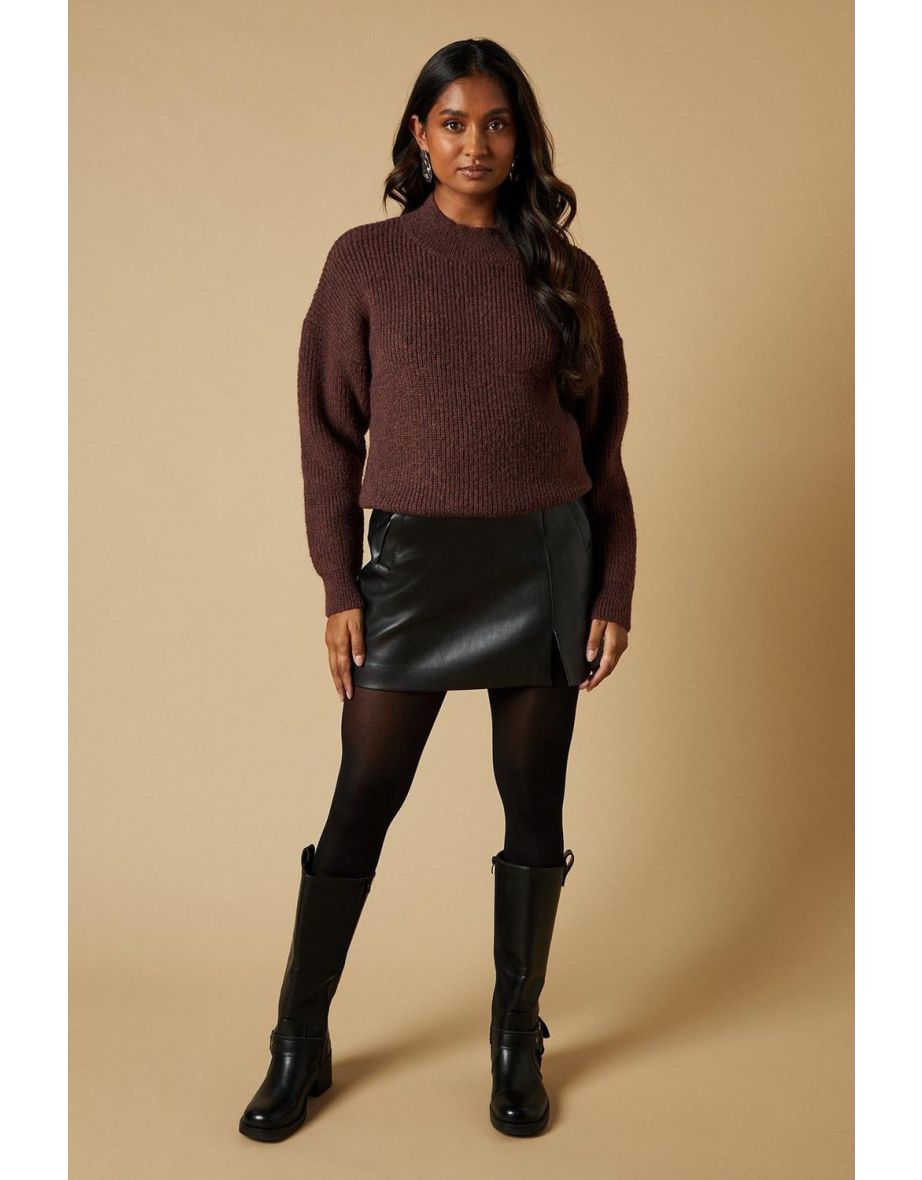 Ribbed High Neck Jumper
