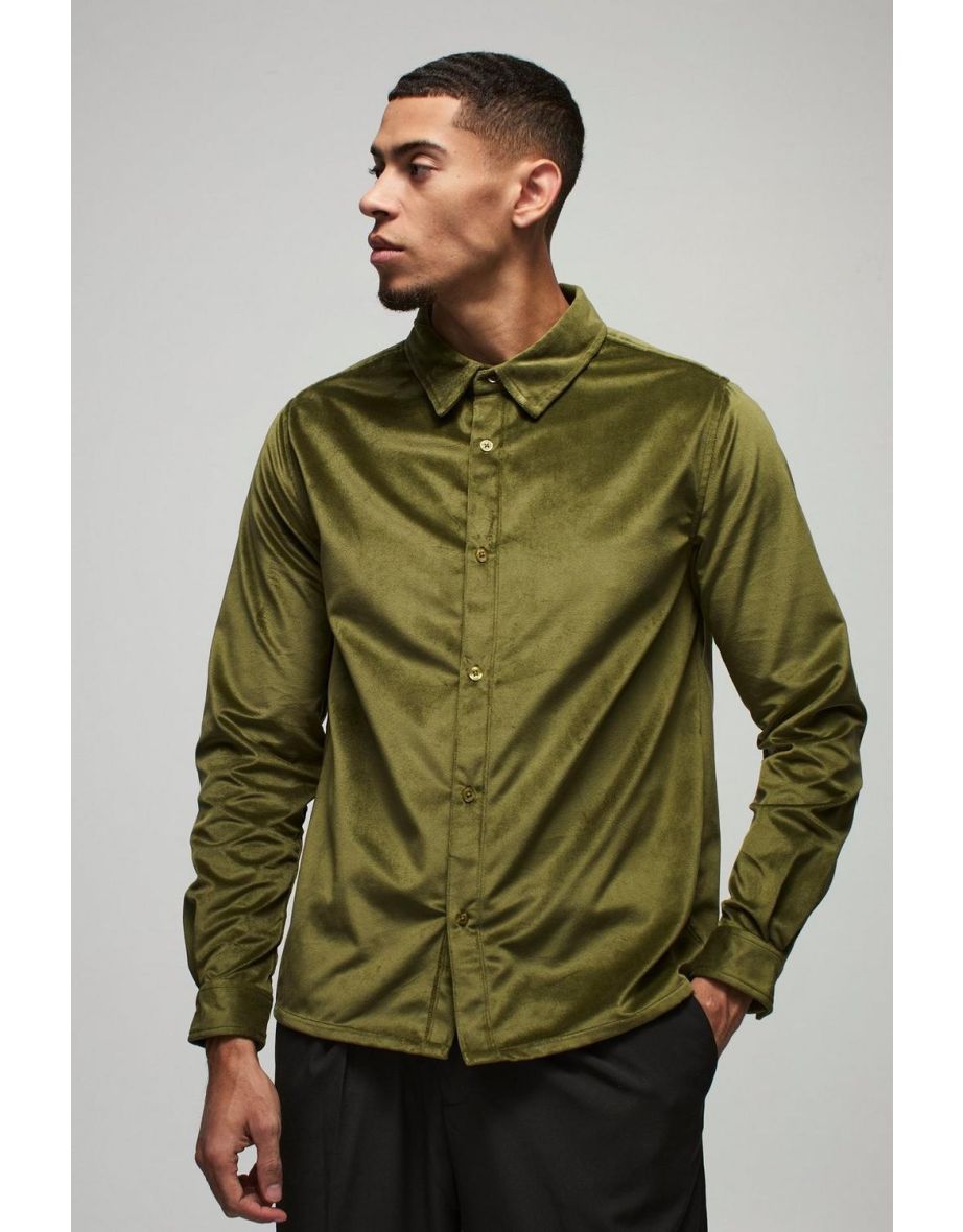 Regular Long Sleeve Velour Shirt