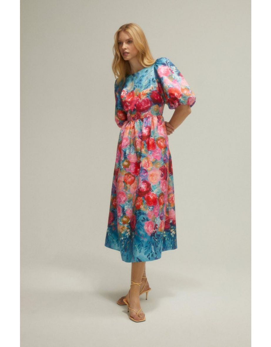 Tipperly Hill Placement Floral Midi Dress