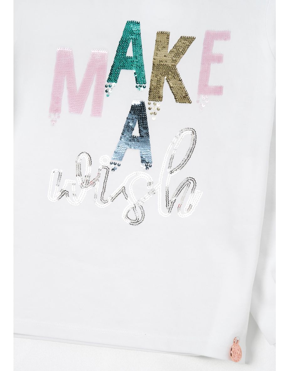 Gigi White Sequin Wish T Shirt - 5