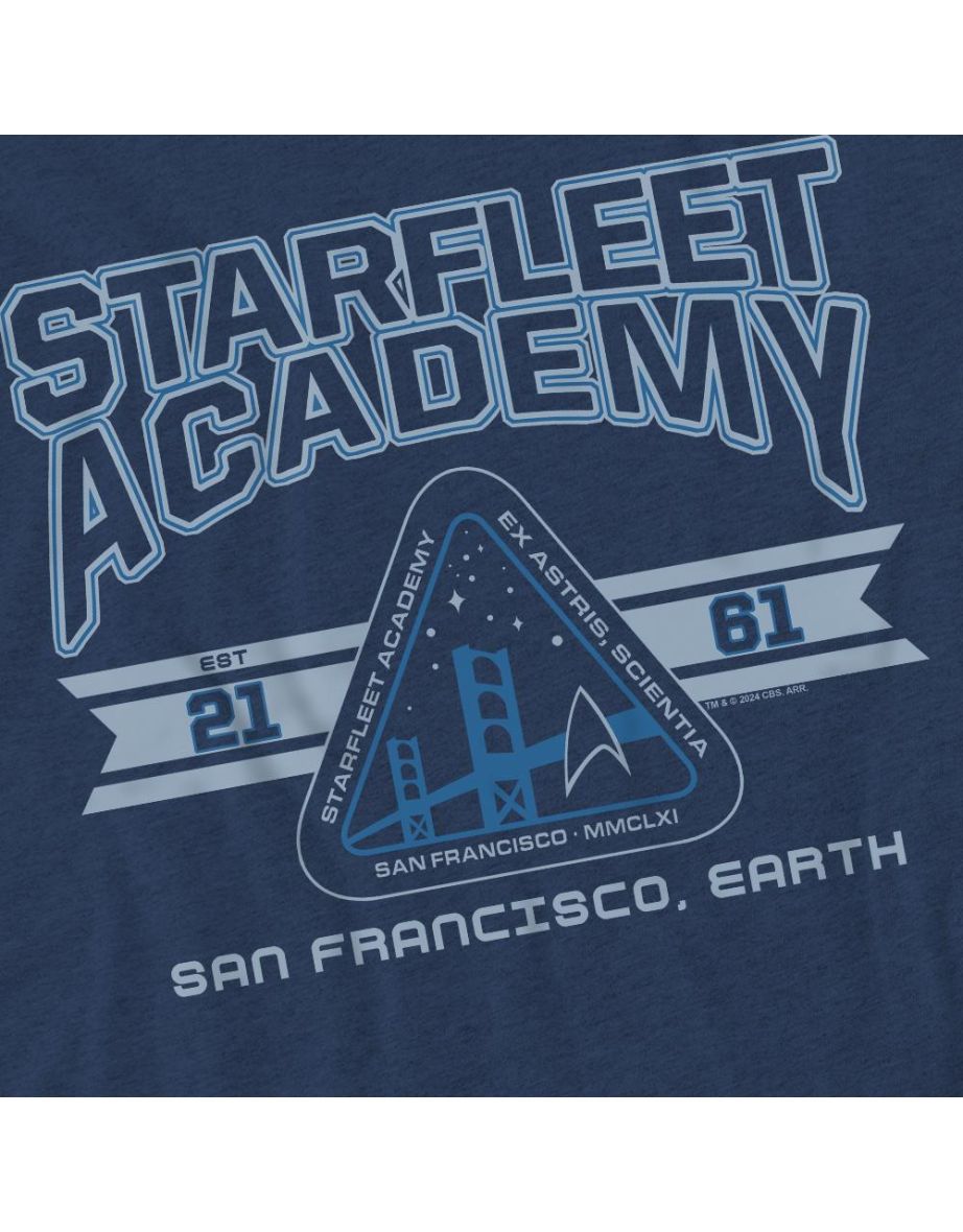 Star Trek Unisex Adult Starfleet Academy Earth T-Shirt - Navy - 3