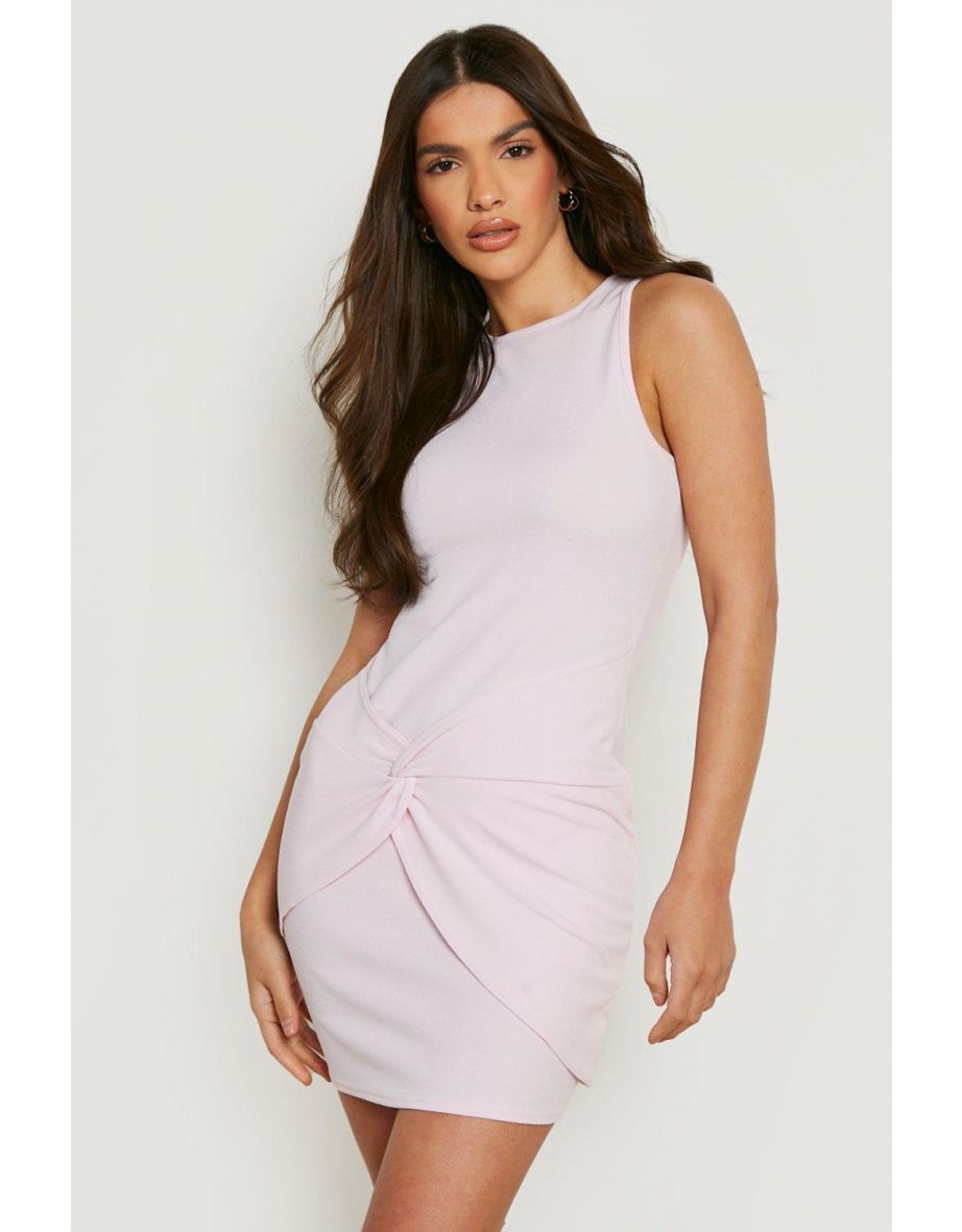 Twist Detail Sleeveless Mini Dress - lilac - 3