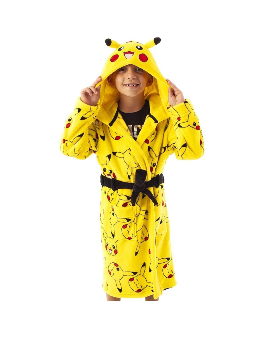 Pokemon Childrens/Kids Pikachu Faces Dressing Gown - Yellow - 3