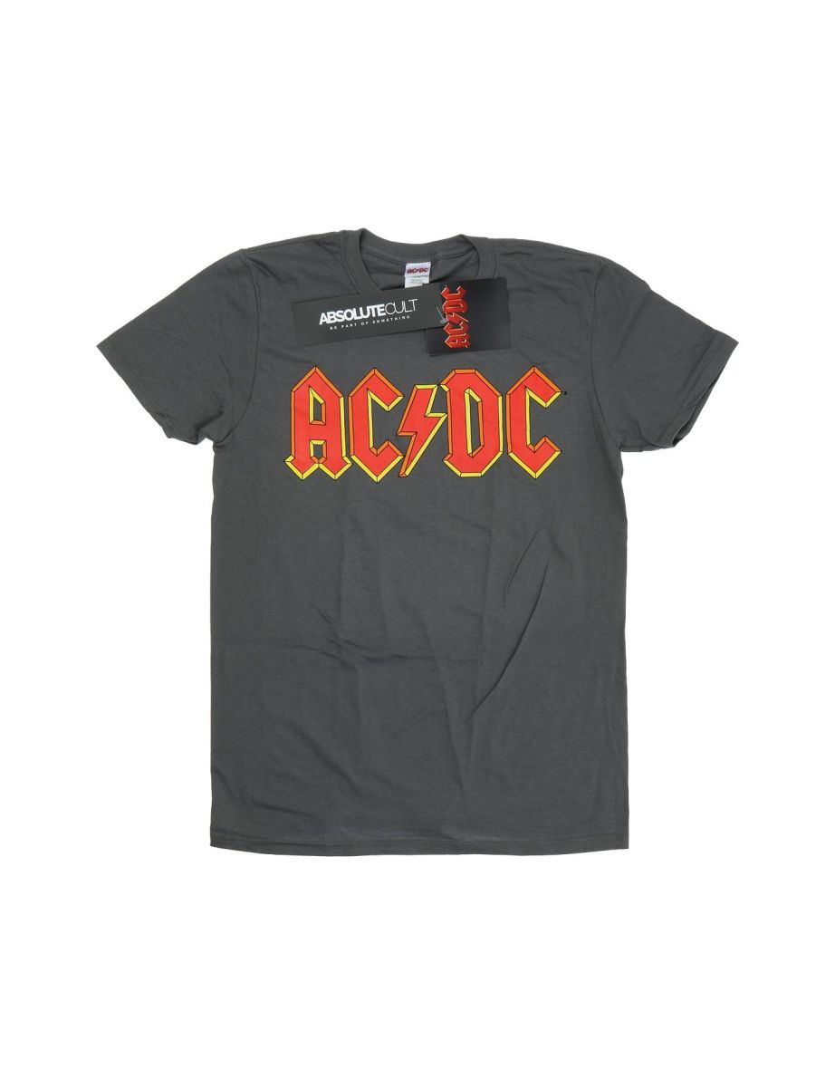 AC/DC Mens Logo Cotton T-Shirt - Charcoal
