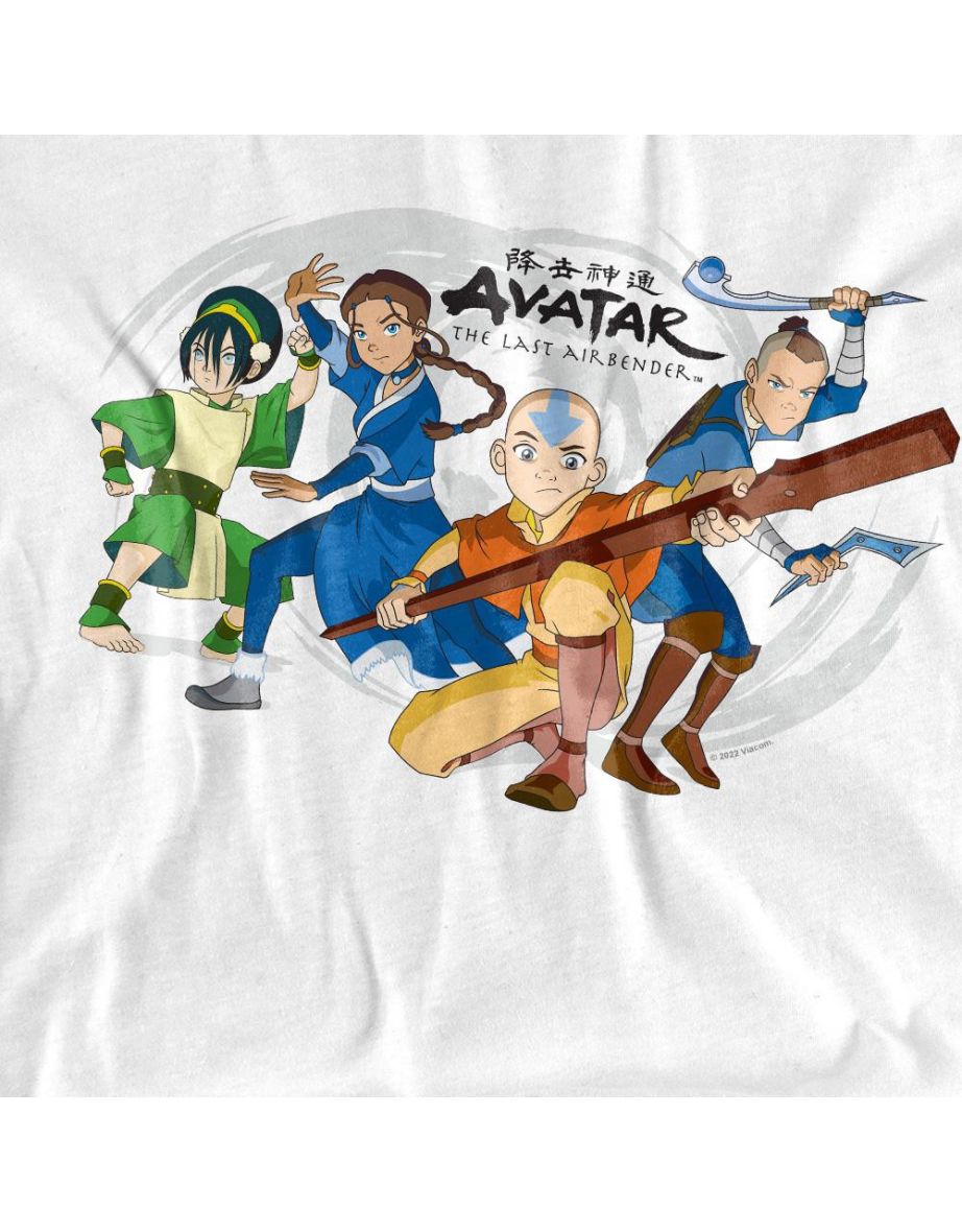 Avatar: The Last Airbender Unisex Adult Group T-Shirt - White - 3