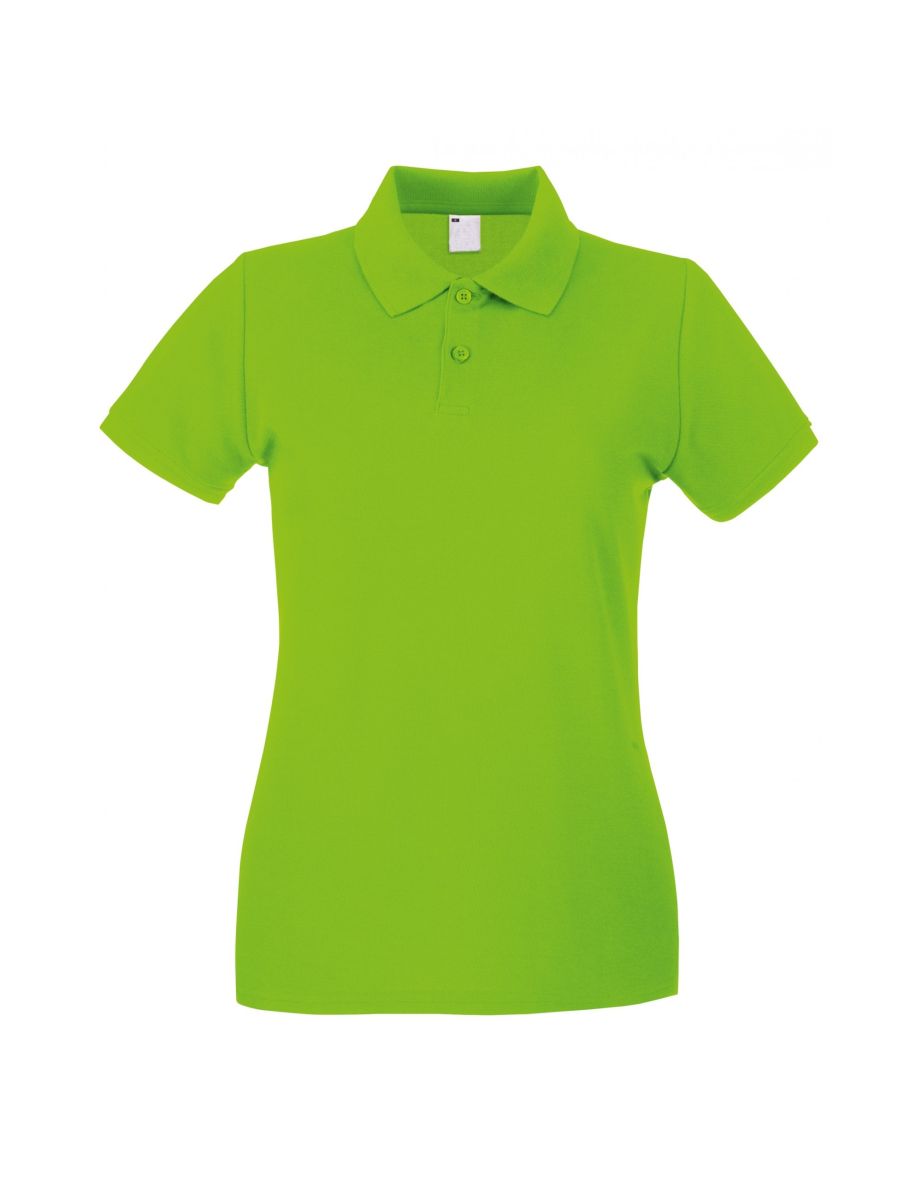 Womens/Ladies Fitted Short Sleeve Casual Polo Shirt - Lime Green