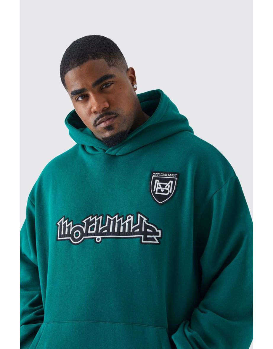 Plus Worldwide Football Oversized Hoodie - 2