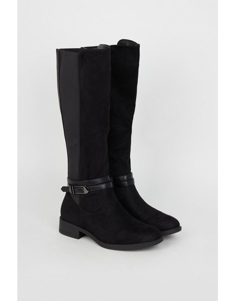 Kirk Elastic Back Cross Strap Retail Riding Knee Boots - 2