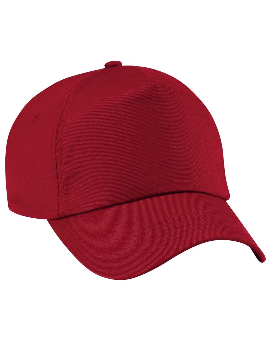 Beechfield Unisex Plain Original 5 Panel Baseball Cap - Classic Red