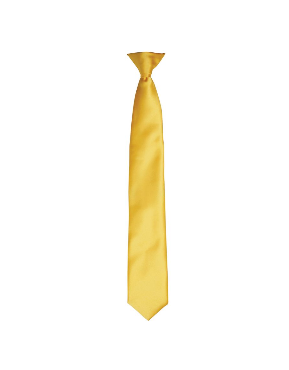 Premier Colours Mens Satin Clip Tie - Sunflower