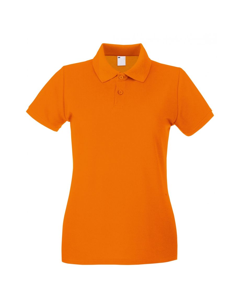 Womens/Ladies Fitted Short Sleeve Casual Polo Shirt - Bright Orange