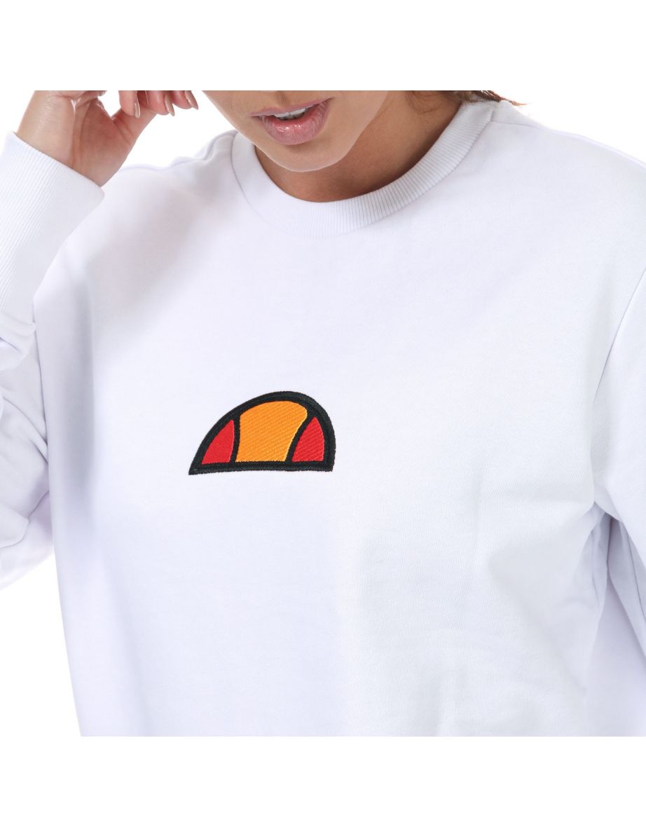 Women's Ellesse Crew Neck Sweatshirt in White - 5