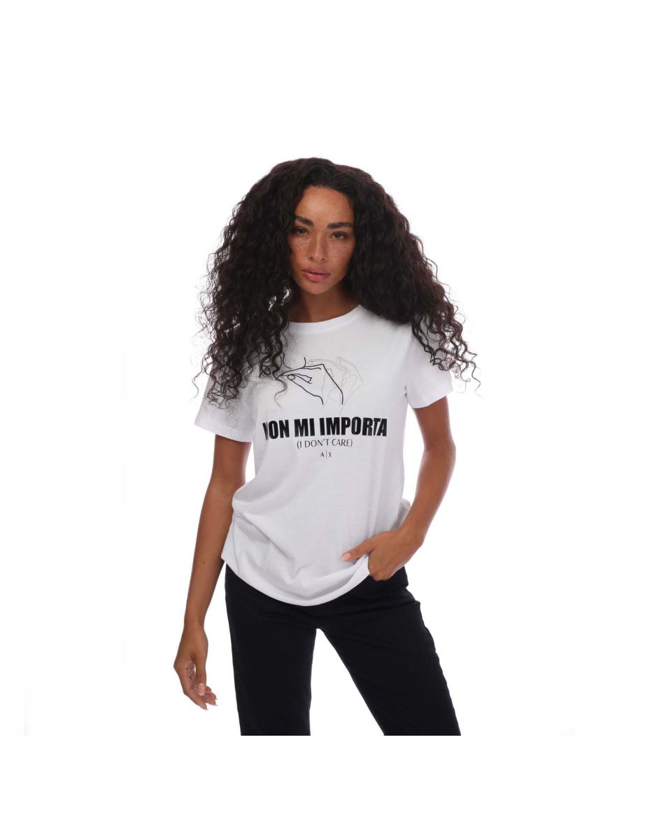 Women's Armani Exchange Regular-Fit Graphic T-Shirt in White - 3