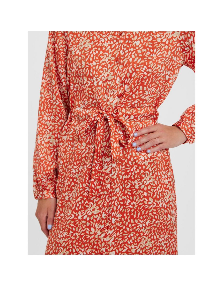 Printed Midi Shirt Dress - 2