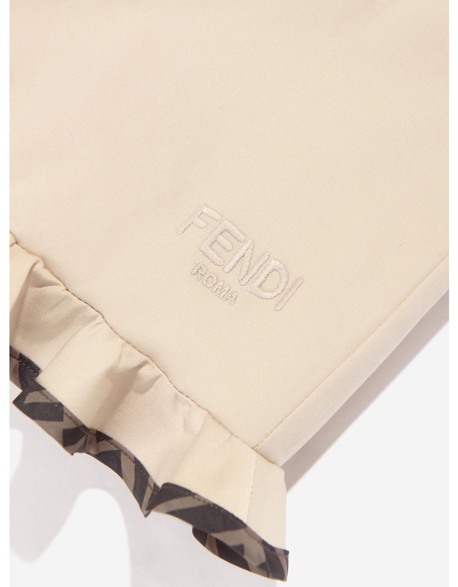 Baby Girls Frilly Playsuit in Beige - 3