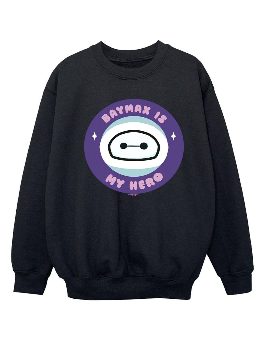 Disney Girls Big Hero 6 Baymax My Hero Pocket Sweatshirt - Black